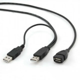 CABLU USB GEMBIRD splitter USB 2.0 (T) la USB 2.0 (M) + USB 2.0 (T) 0.9m negru CCP-USB22-AMAF-3