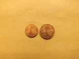 Franta - Set doua monede: 1 Eurocent 2014 si 2 Eurocenti 2015