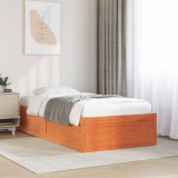 VidaXL Pat de zi fără saltea, maro ceruit, 90x200 cm, lemn masiv pin
