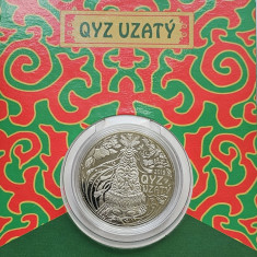 100 tenge 2019 Kazakhstan, Qyz Uzatý, Coincard, Brilliant uncirculated