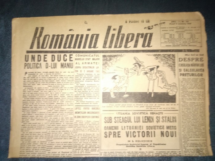 ZIAR ROMANIA LIBERA 5 IANUARIE 1945