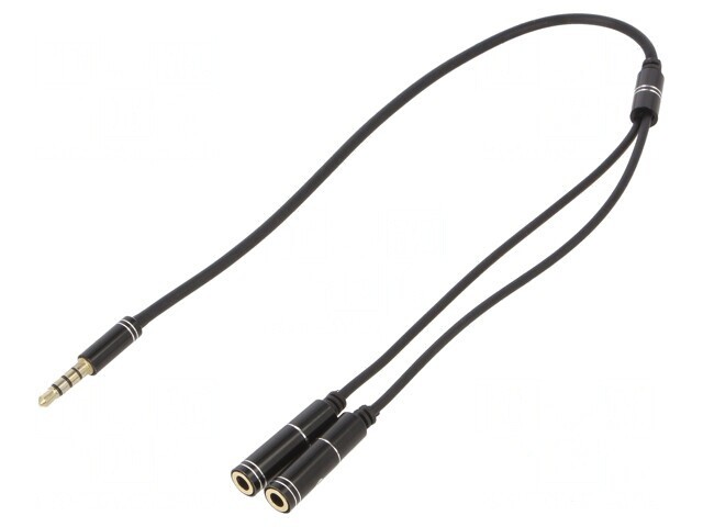 Cablu Audio Jack 3.5mm 4-Pin 0.2m Negru