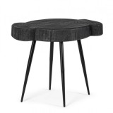 Cumpara ieftin Masuta de cafea cu picioare din fier si blat lemn negru Zakia 45 cm x 35 cm x 40 h