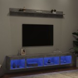 Cumpara ieftin Unități TV de perete cu LED-uri 5 piese gri beton lemn compozit