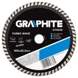 Disc diamantat Graphite Turbo Wave 180 mm pentru beton, piatra si granit