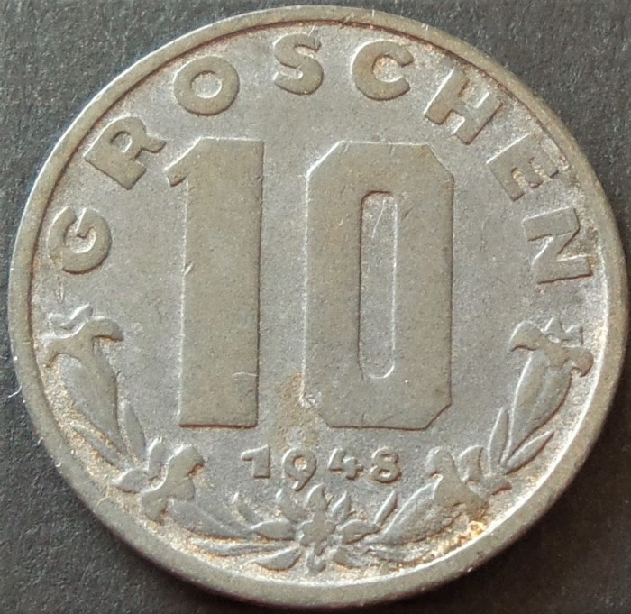 Moneda istorica 10 GROSCHEN - AUSTRIA, anul 1948 * cod 4870 A