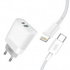 Incarcator retea USB/USB-C, Quick Charge QC3.0 20W cu cablu compatibil Lighting (Iphone ) Cod:XO-L64-NB113