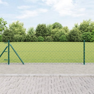 vidaXL Set de St&amp;acirc;lpi de Gard Argintiu 25 x 0.6 m foto