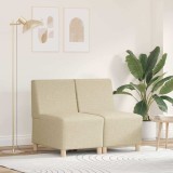 VidaXL Unitate Sofa Modulară Fără Brațe 2 pcs Crem 55 x 74 x 82 cm