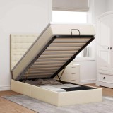 vidaXL Cadru de pat otoman cu saltea crem 80x200cm stofa 3313283
