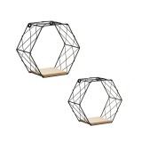 Set 2 Rafturi decorative, cadru metalic si baza din lemn MDF, ideal pentru living, General