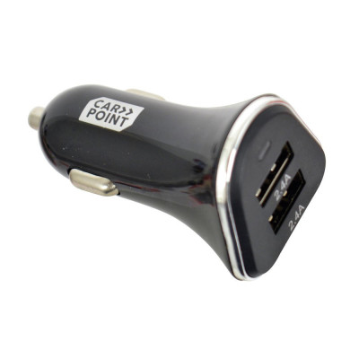 Incarcator auto Carpoint pentru USB de la priza auto , 2xUSB, 12V/ 24V, iesire 5V 4.8A foto