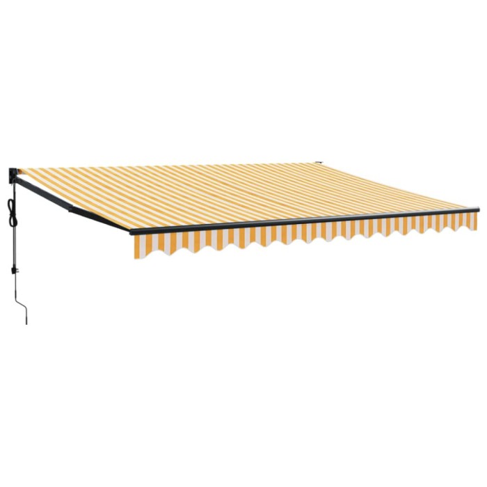 Copertina retractabila automata, galben si alb, 4,5x3 m