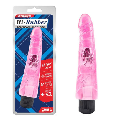 Vibrator Hi Rubber, Roz, 23 cm foto