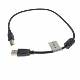 Cumpara ieftin Cablu USB 2.0 pentru imprimanta, Lanberg 42865, lungime 50cm, cu miez de ferita, USB-A tata la USB-B tata, negru