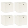 VidaXL Cutii de depozitare, 4 buc., alb, 32x32x32 cm, textil
