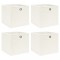 vidaXL Cutii de depozitare, 4 buc., alb, 32x32x32 cm, textil