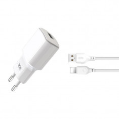 Incarcator IPhone Si IPad Lightning, Quick Charger, USB, 5V 2.4 A, Alb + Cablu Lightning foto