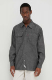 Levi&#039;s camasa jeans barbati, culoarea gri, cu guler clasic, relaxed
