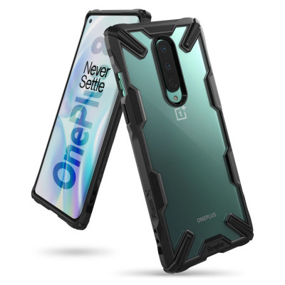 Husa Plastic - TPU Ringke Fusion X pentru OnePlus 8, Neagra FXOP0011 foto