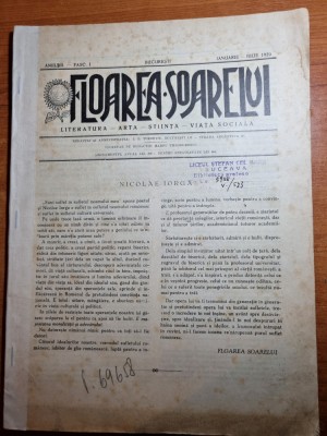 floarea soarelui ianuarie-iulie 1929-articol nicolae iorga foto
