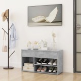 VidaXL Banchetă pantofar, gri beton, 80x30x45 cm, PAL