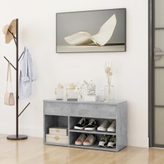 vidaXL Banchetă pantofar, gri beton, 80x30x45 cm, PAL 808751