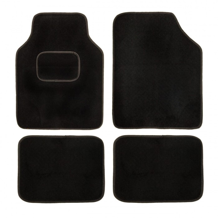 Set de covorase universale din mocheta culoare neagra, 4cars