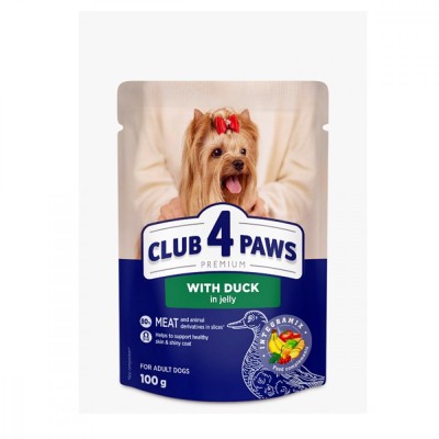 Club 4 Paws, Hrana umeda pentru caini talie mica - rata in jeleu, set 24 100g foto