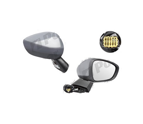 Oglinda exterioara Citroen C4 (B7), 09.2010-2011, Dreapta, reglare electrica; grunduit; incalzita; geam convex; cromat; senzor temperatura; 9 pini; c