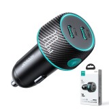 Cumpara ieftin Incarcator auto Joyroom JR-CCN02, 2x USB-C, Lumina LED, Quick Charge 3.0, 70W, Negru