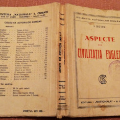 Aspecte Din Civilizatia Engleza. Ed. ,,Nationala" - S. Ciornei, 1916 - I. Botez