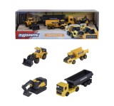 MAJORETTE SET 4 UTILAJE METALICE VOLVO CONSTRUCTION 7.5CM
