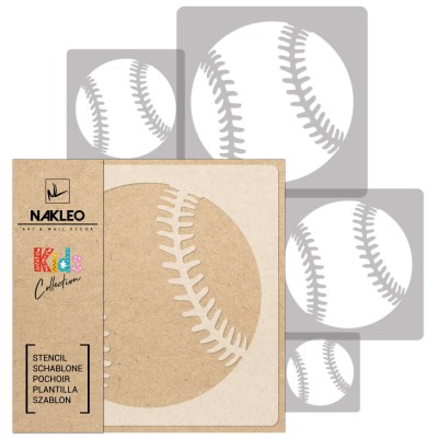 KIDS Șablon de plastic reutilizabile (5 buc) // MINGE DE BASEBALL foto