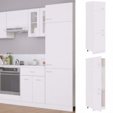 Dulap pentru frigider, alb, 60 x 57 x 207 cm, PAL GartenMobel Dekor foto