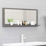 Oglindă de baie, gri extralucios, 90 x 10,5 x 37 cm, PAL, vidaXL