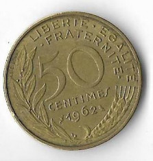 Moneda 50 centimes 1962 - Franta foto