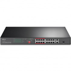 Tp-link switch 16 porturi 16 poe+ 10/100mbps rj45 ports2 10/100/1000mbps rj45 ports 1 combo gigabit foto