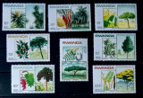 RUANDA 1984 flori flora plante arbori serie NESTAMPILATA