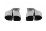 Capace de evacuare ovali din crom &icirc;n stil GTS, potrivite pentru Porsche Cayenne 958 2014-2018, lungime 455mm, intrare 65mm Performance AutoTuning