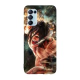 Husa compatibila cu Oppo Find X3 Lite model Attack on titan Eren Yeager Titan form, Silicon, TPU, Viceversa, Transparent, Carcasa