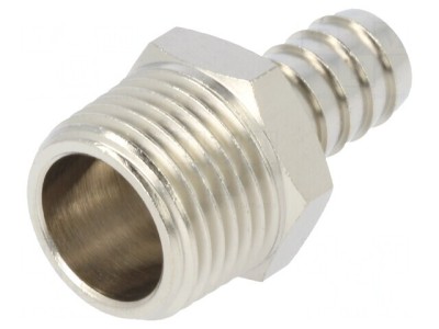 Racord push-in ştuţ alamă nichelată 12mm R 1/2 foto