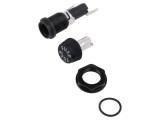Soclu cu protecţie siguranţe cilindrice 6,3x32mm 20A neagră