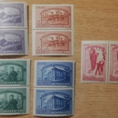 M1 TX7 7 - 1947 - Casa scoalelor - perechi de cate doua timbre