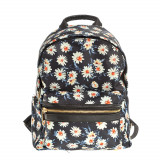 Rucsac negru cu imprimeu floral