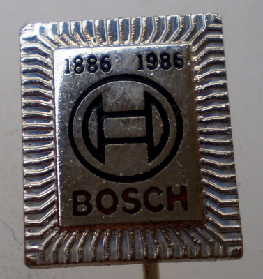 I.114 INSIGNA STICKPIN BOSCH 1886 1986 14,8/12mm foto