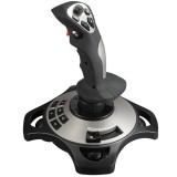 Cumpara ieftin Joystick Gaming PC, 12 Butoane Programabile, 8 Directii, Acceleratie, Vibratii, Control Zbor, Ventuze, USB, Ergonomic, Negru/Gri