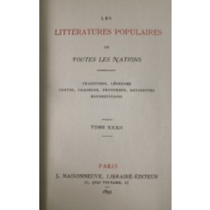 LES LITTERATURES POPULAIRES DE TOUTES LES NATIONS , TOME XXXII , 1895