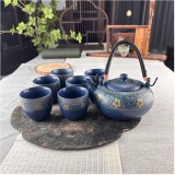 Set Ceainic 500 ml si 6 cupe din Portelan, cutie cadou, IMPERIAL BLUE