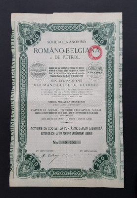 Actiune 1908 Petrol / Soc. romano belgiana / titlu / actiuni foto